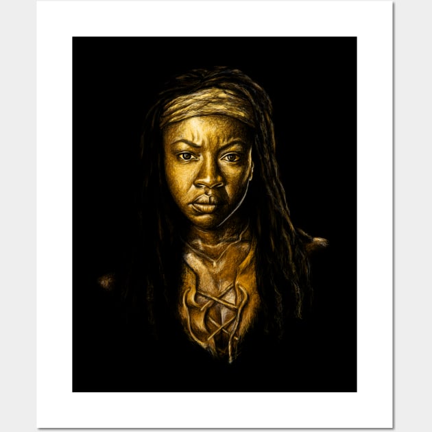 Michonne Golden Wall Art by ShayLei